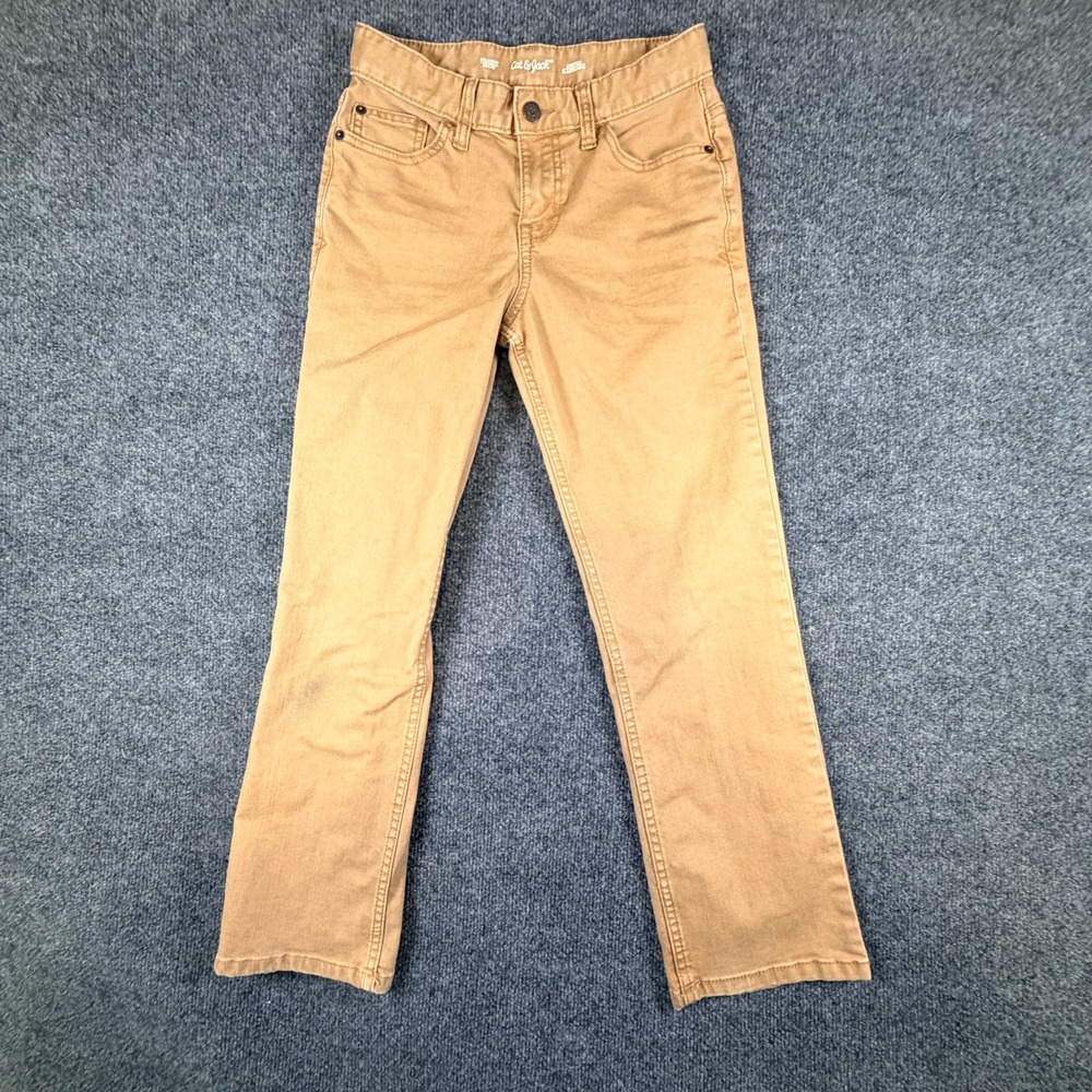 Cat & Jack Jeans Girls 12 Brown Stretch All Day‎ Comfort Classic Straight Leg
